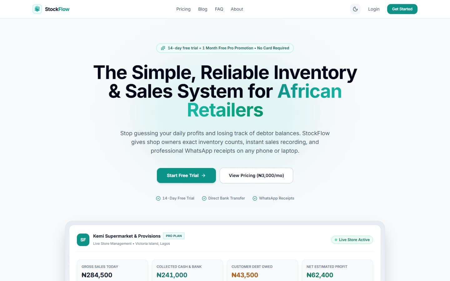 StockFlow interface showcase